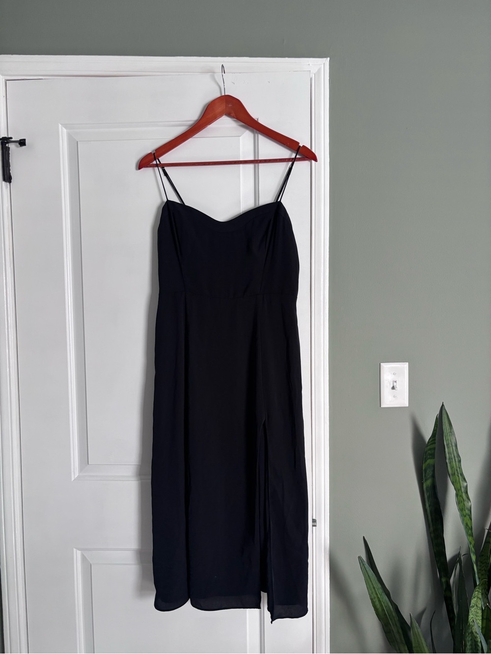 Abercrombie & Fitch Black Spaghetti-Strap Dress - medium petite
